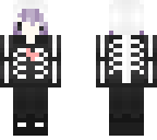 pastel goth purple haired skeleton boy