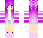 purpleand pink hair girl with bow