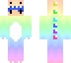 rainbow dino onsie blue hair