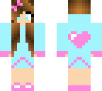 cute pink and blue heart girl