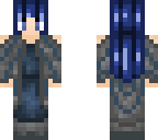 anime girl hair blue warrior