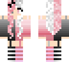 half pink half black