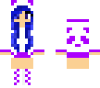 basic panda skin with blue hair