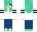 casual girl with green-blue hair edit
