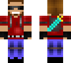 cool dude with diamond sword