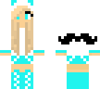 blue mustache girl