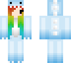 blue rainbow chibi dinosaur girl