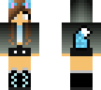 blue wolf or fox girl
