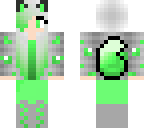 emerald wolf with headphones