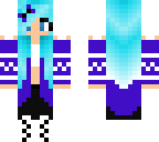 blue hair purple jacket girl