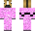 horse in a pink sheep costume