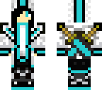 neon blue swordsman