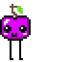 purple apple and right