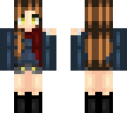 yellow eyes red scarf schoolgirl