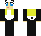 blonde panda girl with blue eyes