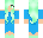 flying mint bunny blue dress