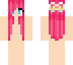 girl with pretty pink red hair