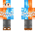 orange blue with flame