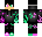 pink and green flames