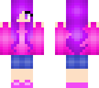 purple and pink girl with jeans