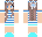 blue striped cute girl