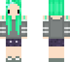 chibi pastel mint girl