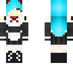blue haired maid