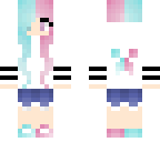 pink and blue girl skin