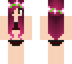 pink hair girl swimsuit
