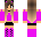 Cute Pink and Black Cat Girl | Minecraft Skin