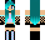 cute pink and blue cat girl