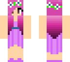 prom girl with purple hair