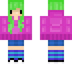 green and pink chibi