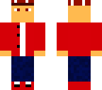 red jacket with cap 