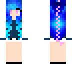 dark blue and pink haired