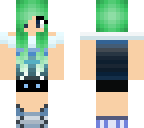 mint girl with blue clothes