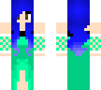 blue haire girl in dress