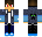 blue boy with red eyes in a creeper jumper