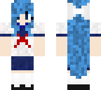 blue hair rapunzel school girl