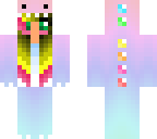 girl in rainbow dinosaur onesie