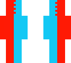 half blue half red