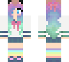 yandere girl rainbow hair and socks