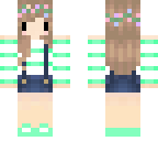 chibi mint green with overalls