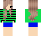 my skin in a green shirt with black stripes