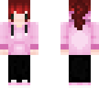 pink hoodie chibi red hair ponytail