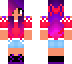 purple to pink haired girl