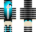 cute blue haired girl in a hoodie