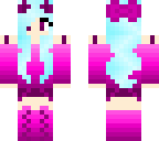 pink girl with blue hair
