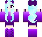 purple girl with blue hair