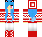 blue hair girl with beanie